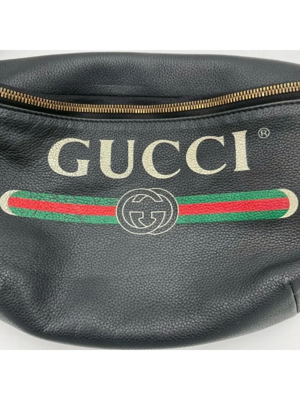 Gucci Printed Waist Pouch Bum Bag Funny Sherry Line Black